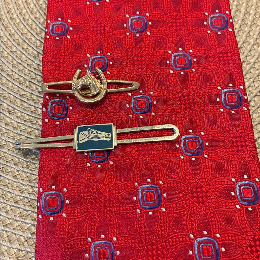 Two Vintage Horse Head Tie Bars